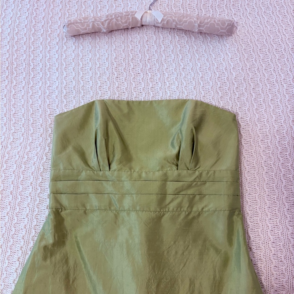 Jenny Yoo | 100% Silk Green Strapless Gown | Bridesmaid, Silk, Wedding Guest